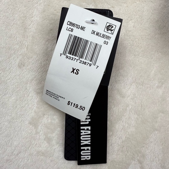 CELEBRITY PINK Women’s size XS Dark Mulberry Hooded Puffer Jacket faux fur NWT - Picture 4 of 8